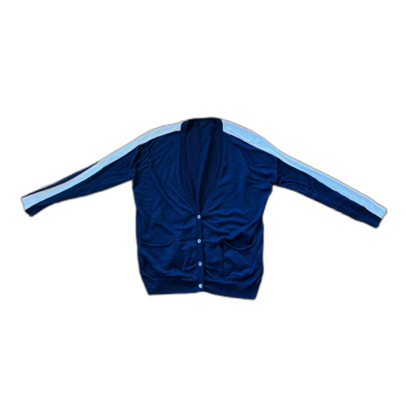 ATM Anthony Thomas Melillo Blue 100% Wool Pullover Cardigan  Women's Size Medium - Picture 3 of 9